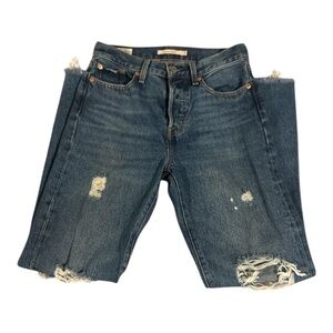 Levi's Women's Distressed Blue Straight Leg Jeans